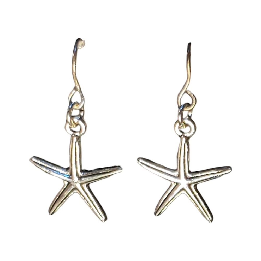 NEW Handmade/Homemade Silver-Tone Starfish Earrings